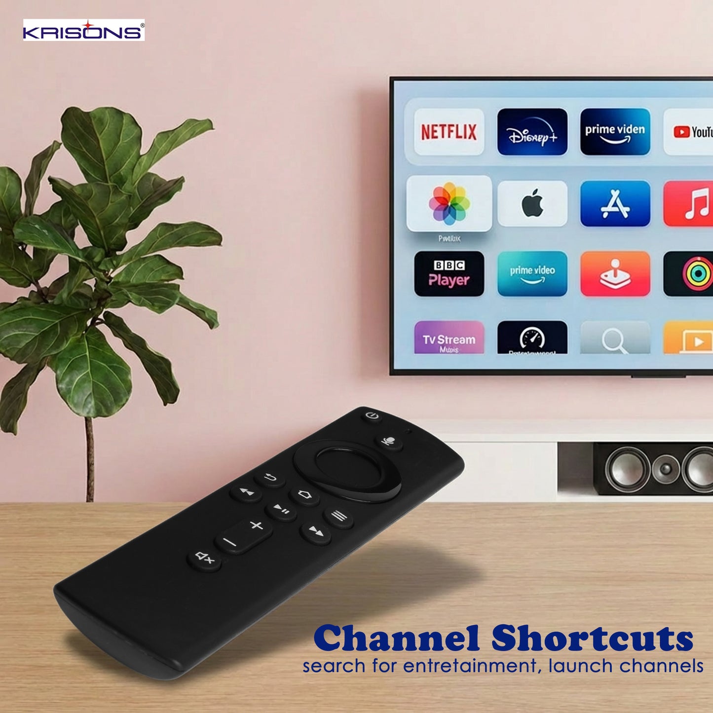 Krisons Original Replacement Voice Remote Control Compatible for FlRE TV Stick and for AMZ FlRE TV Stick (2nd Gen)