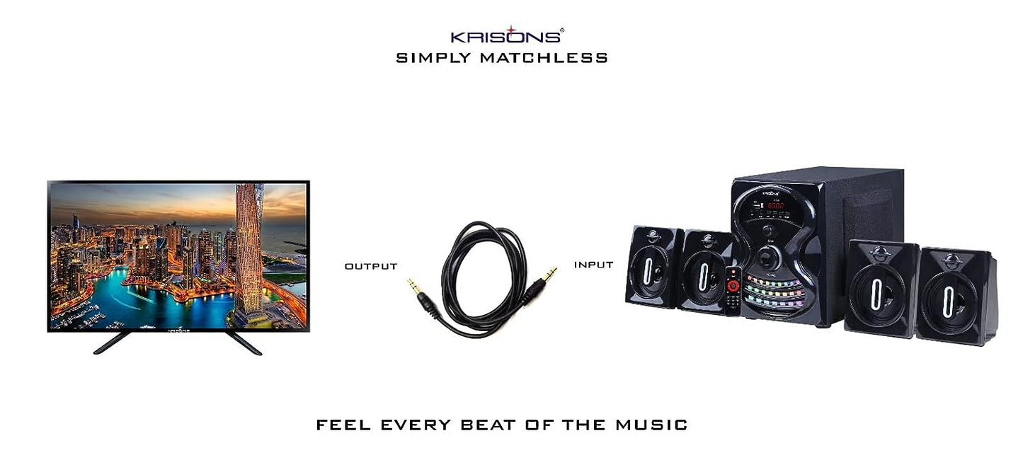 Krisons Rainbow 4.1 Home Theater | Bluetooth Supporting Home Theatre 4.1 | USB, AUX, LCD Display, Built-in FM, Recording, Remote Control 60 W Home Theatre