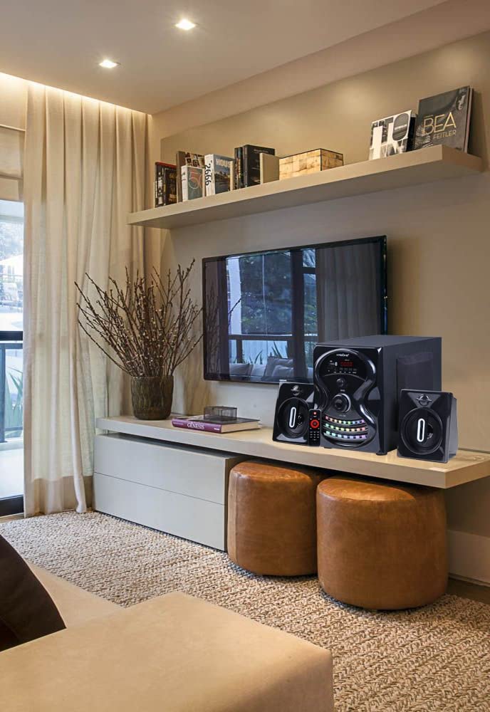 Krisons Rainbow 2.1 Home Theater | Bluetooth Supporting Home Theatre 2.1 | USB, AUX, LCD Display, Built-in FM, Recording, Remote Control 50 W Home Theatre