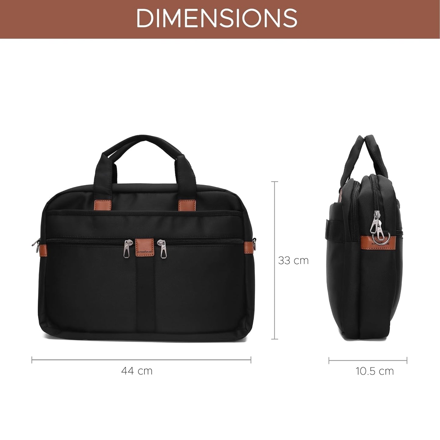 Krisons TravelTechy Laptop Messenger Bag with Adjustable Shoulder Strap, Padded Compartment & Storage Pockets, Water Resistance, Travel-Partner, Perfect For Laptop Upto 16" (Unisex)