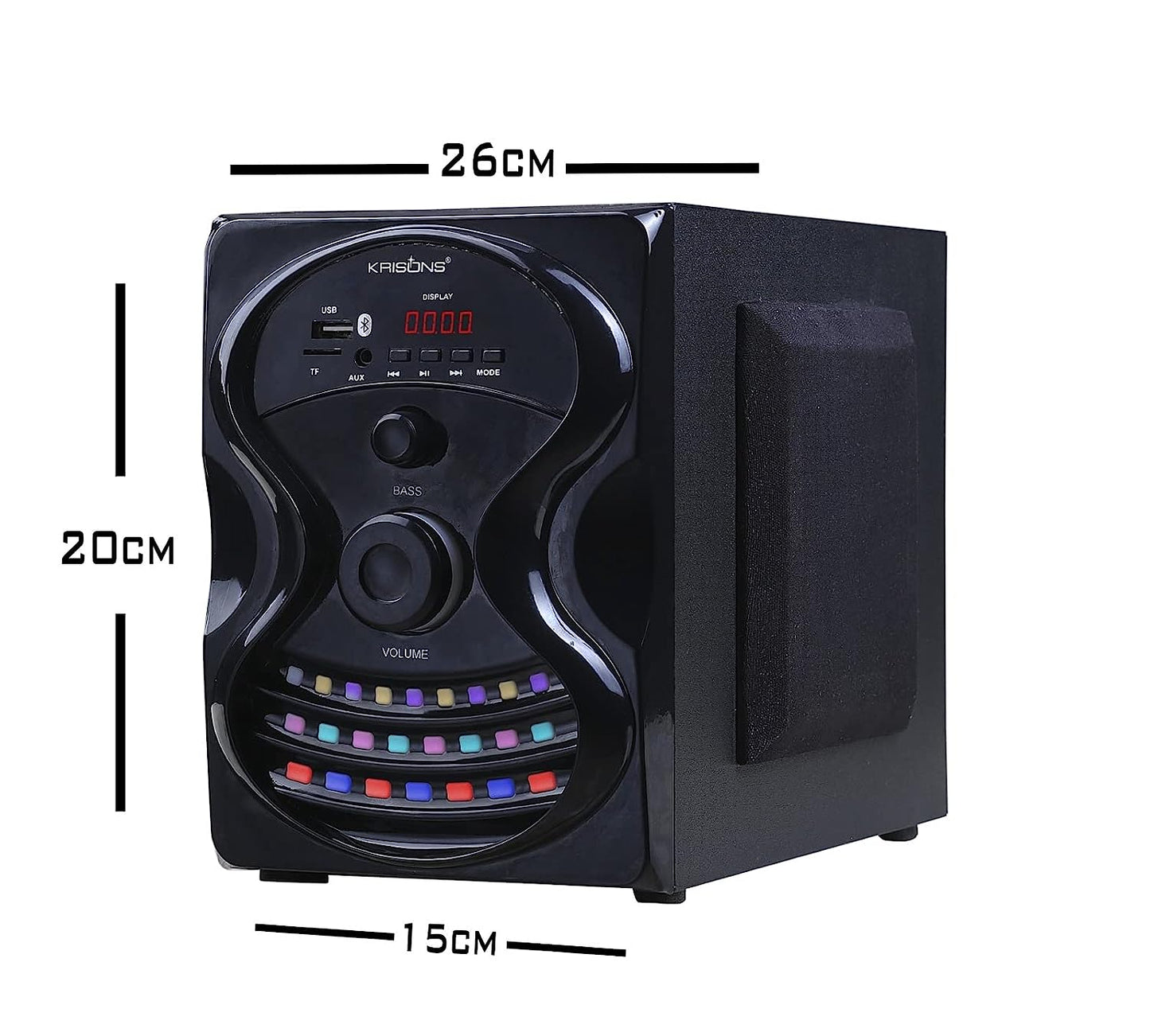 Krisons Rainbow 4.1 Home Theater | Bluetooth Supporting Home Theatre 4.1 | USB, AUX, LCD Display, Built-in FM, Recording, Remote Control 60 W Home Theatre