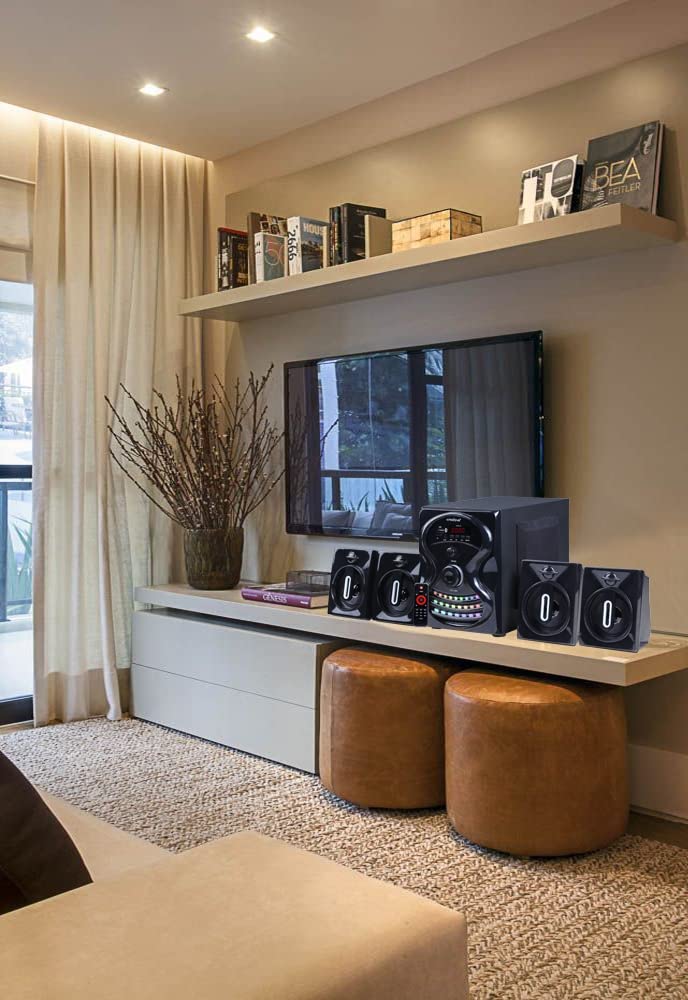 Krisons Rainbow 4.1 Home Theater | Bluetooth Supporting Home Theatre 4.1 | USB, AUX, LCD Display, Built-in FM, Recording, Remote Control 60 W Home Theatre