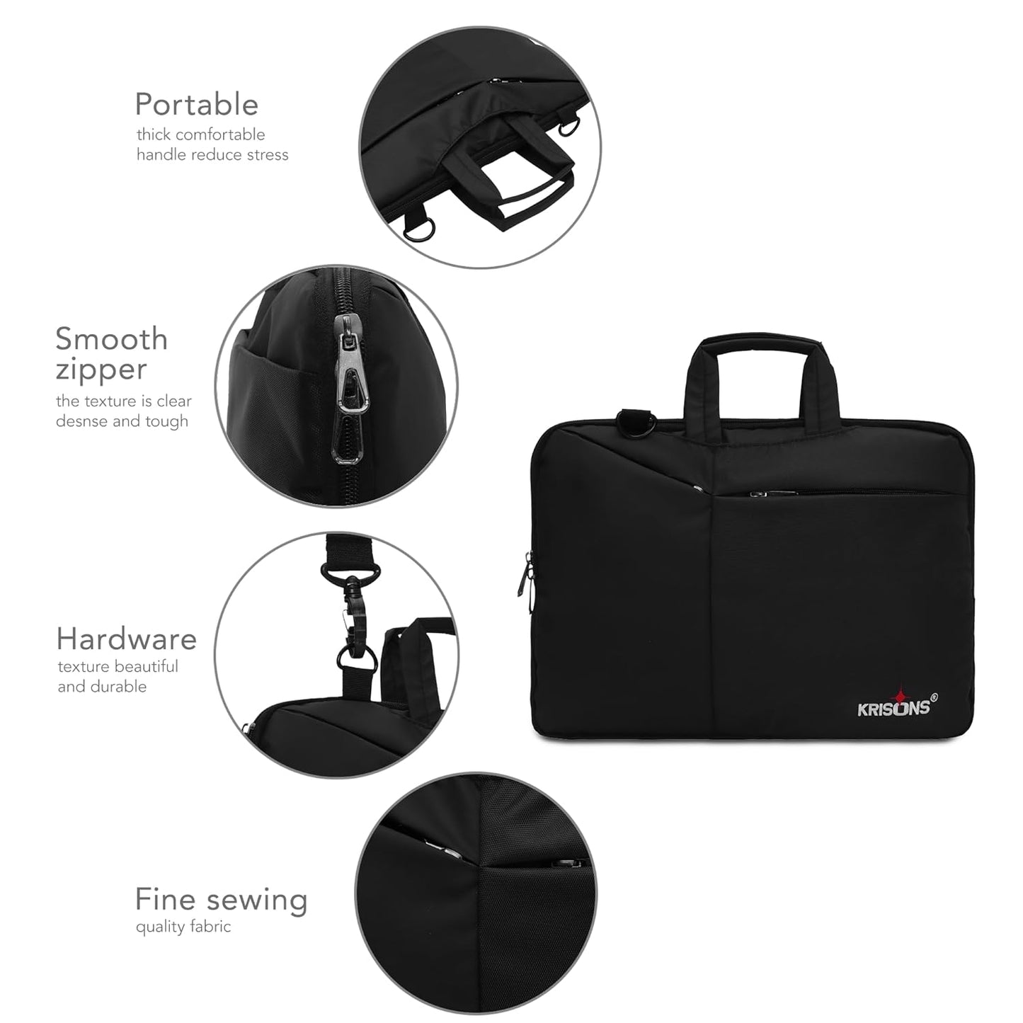 Krisons Mystic Laptop Messenger Bag with Adjustable Shoulder Strap, Padded Compartment & Storage Pockets, Water Resistence, Travel-Partner, Perfect For Laptop Upto 16" (Unisex)