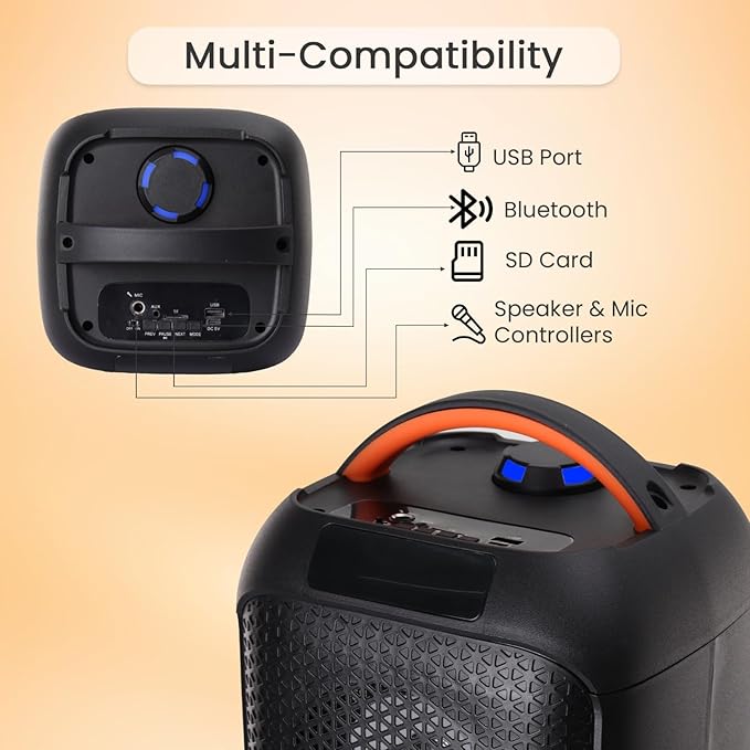 KRISONS Eternal Triple Woofer 100 W Multi-Media Bluetooth Party