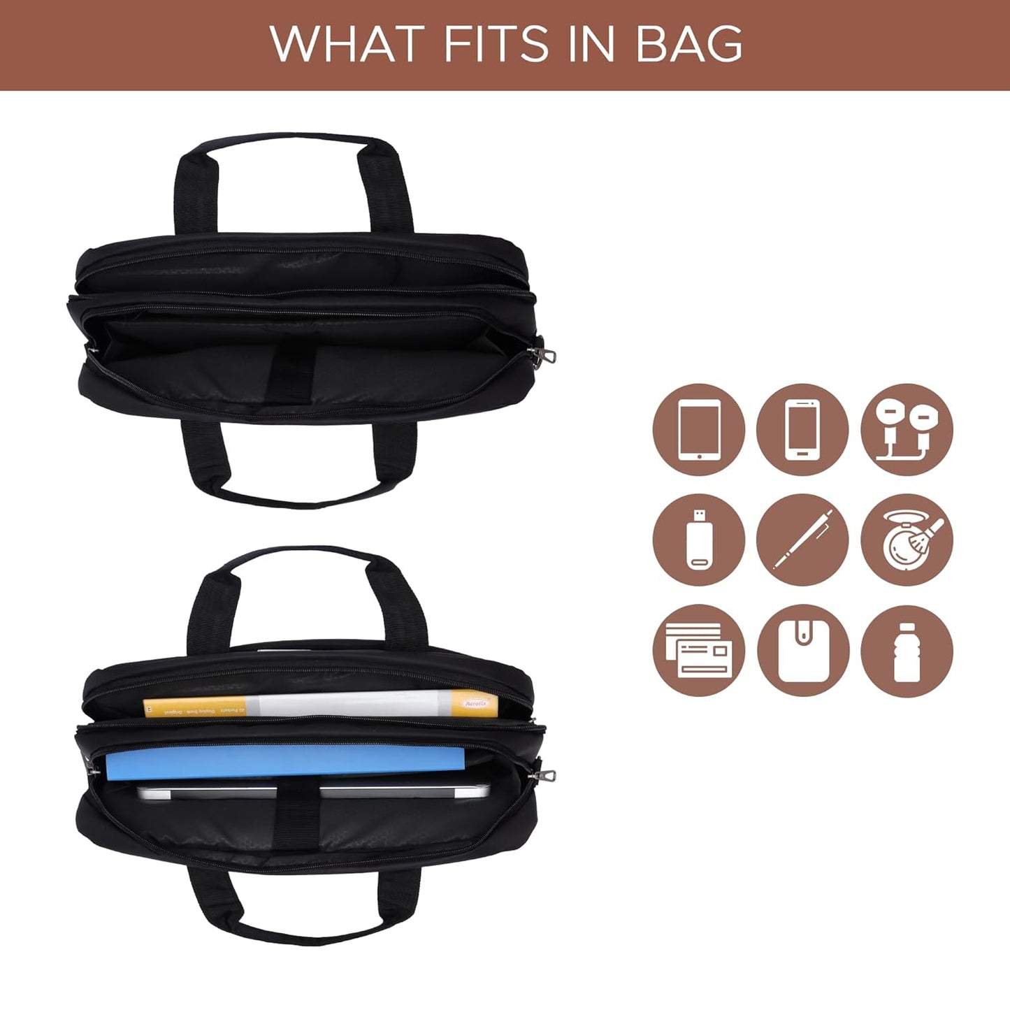 Krisons TravelTechy Laptop Messenger Bag with Adjustable Shoulder Strap, Padded Compartment & Storage Pockets, Water Resistance, Travel-Partner, Perfect For Laptop Upto 16" (Unisex)