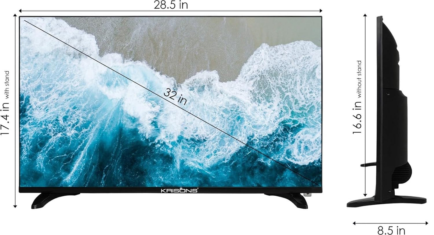 KRISONS 80 cm (32 inches) Frameless Series Smart HD Ready Android Smart LED TV (Black)