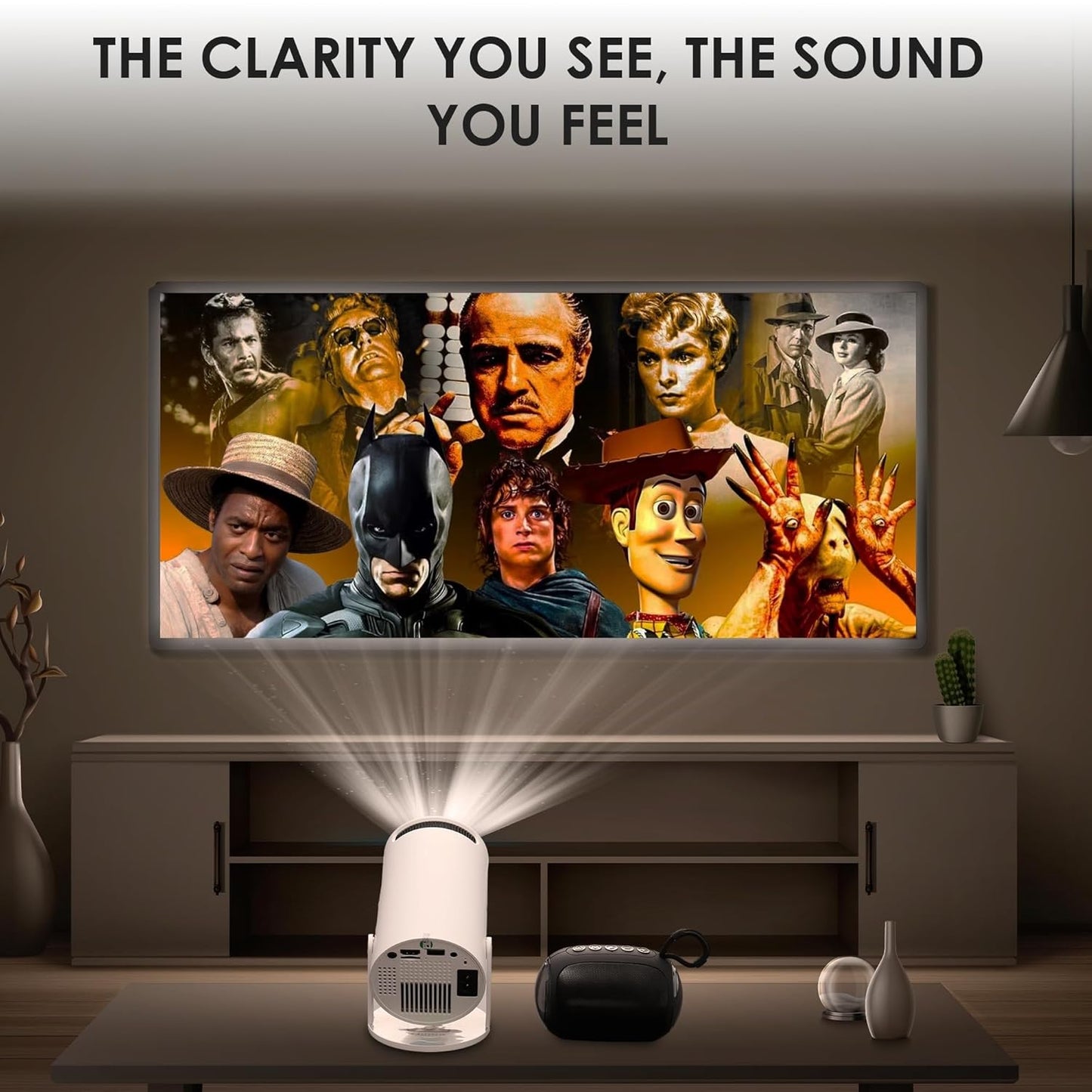 Krisons Razor-003 Smart LED Projector with 720p HD Resolution with Free 10 W Bluetooth Speaker, Built-in Streaming Apps(Netflix etc.), 3500 Lumens, Screen Mirroring,1+16GB,Android+BT+WiFi