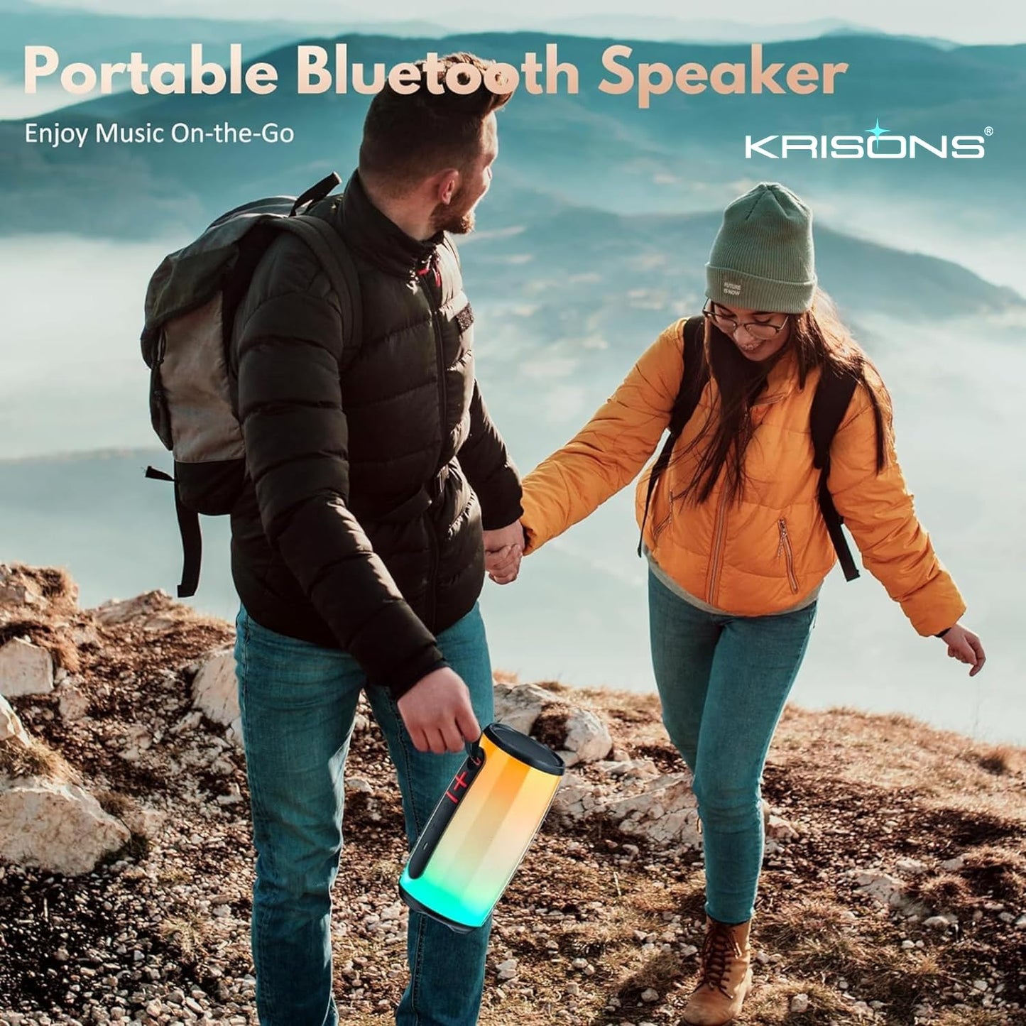 Krisons Spark Aqua 30W Portable Bluetooth Party Speaker | RGB Lights, TWS, USB, SD, AUX