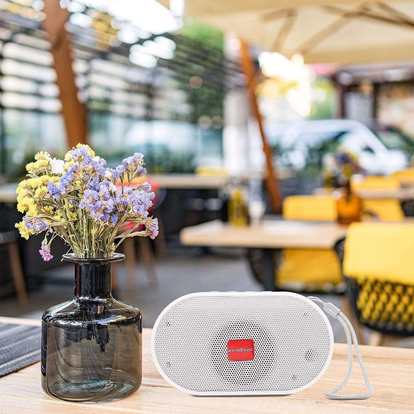 Krisons Spark Bluetooth Speaker 5W Multi-Media Bluetooth Party Speaker with RGB Lights, USB, SD Card and FM Radio White