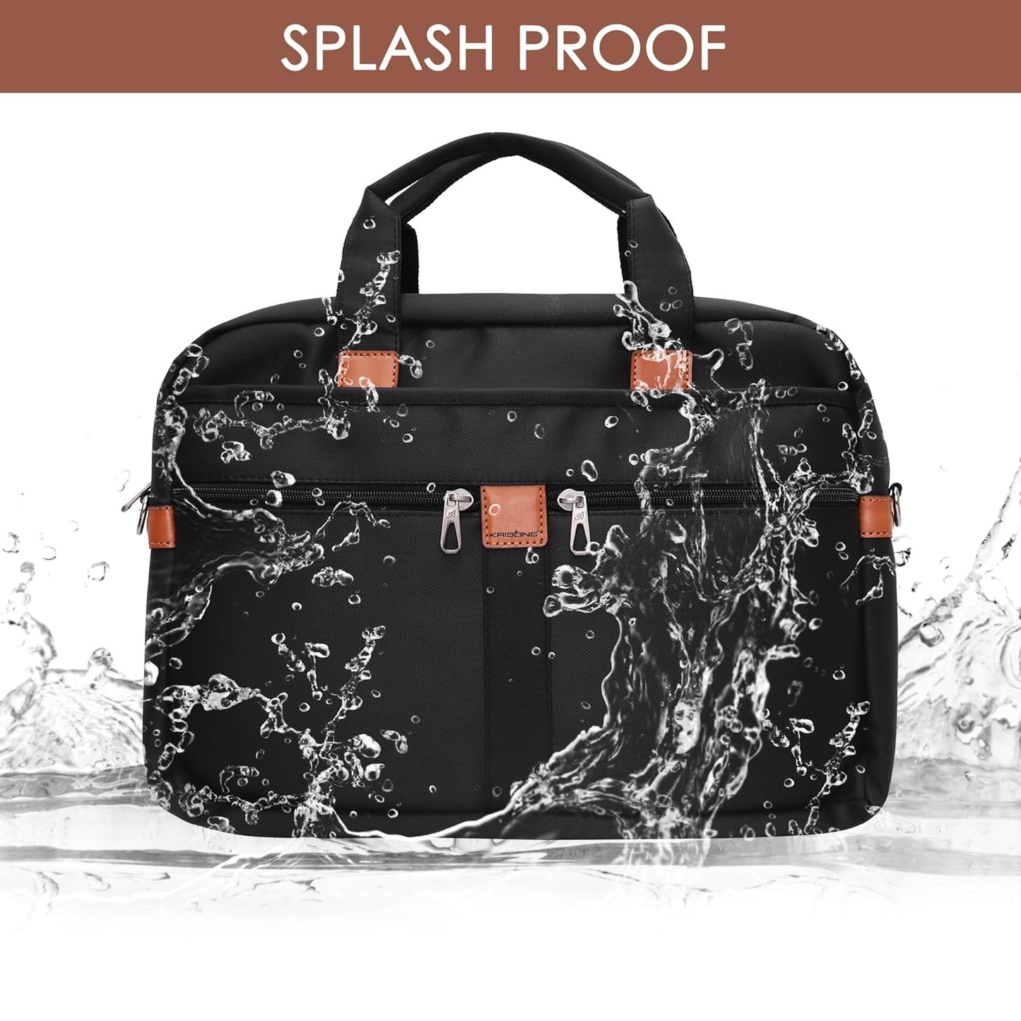Krisons TravelTechy Laptop Messenger Bag with Adjustable Shoulder Strap, Padded Compartment & Storage Pockets, Water Resistance, Travel-Partner, Perfect For Laptop Upto 16" (Unisex)