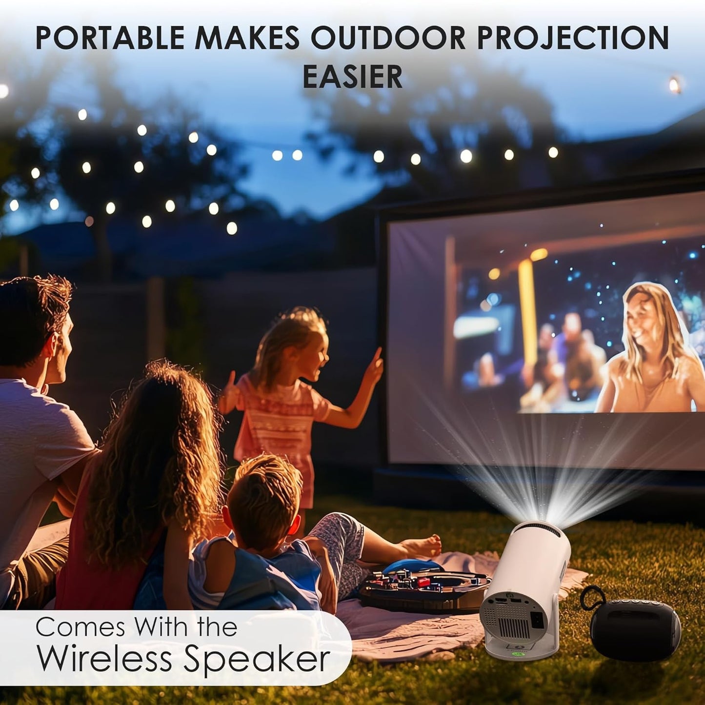 Krisons ZYTEL-003 Smart LED Projector 720p HD with Free 10W Bluetooth Speaker