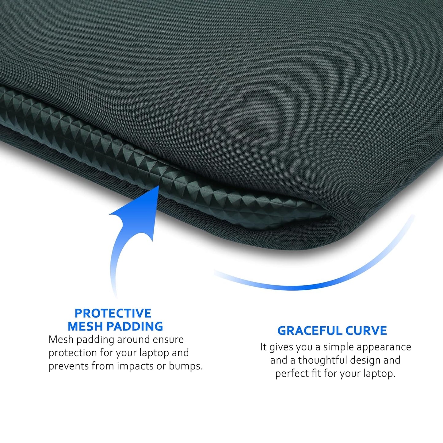 krisons Moonshadow Protective Laptop Sleeve fits Upto 15.6" Laptop/MacBook, Wrinkle Free, Padded, Water Resistant Light Neoprene case Cover Pouch, for Men & Women (Unisex)