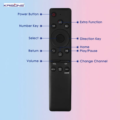 Krisons Non-Voice Remote Control Compatible for Samsung Smart 4K Ultra HD TV Replacement Remote for Samsung Original Remote for LED OLED UHD QLED & Suitable for 6 7 8 Series