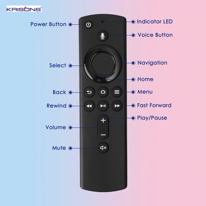 Krisons Original Replacement Voice Remote Control Compatible for FlRE TV Stick and for AMZ FlRE TV Stick (2nd Gen)