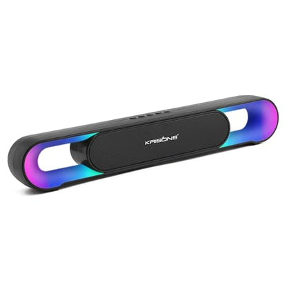 Krisons SB002 40W Multi-Media Bluetooth Sound Bar,2400 MAH Battery, Digital Display,RGB Lights, USB, SD Card, FM Radio,Auto TWS Function