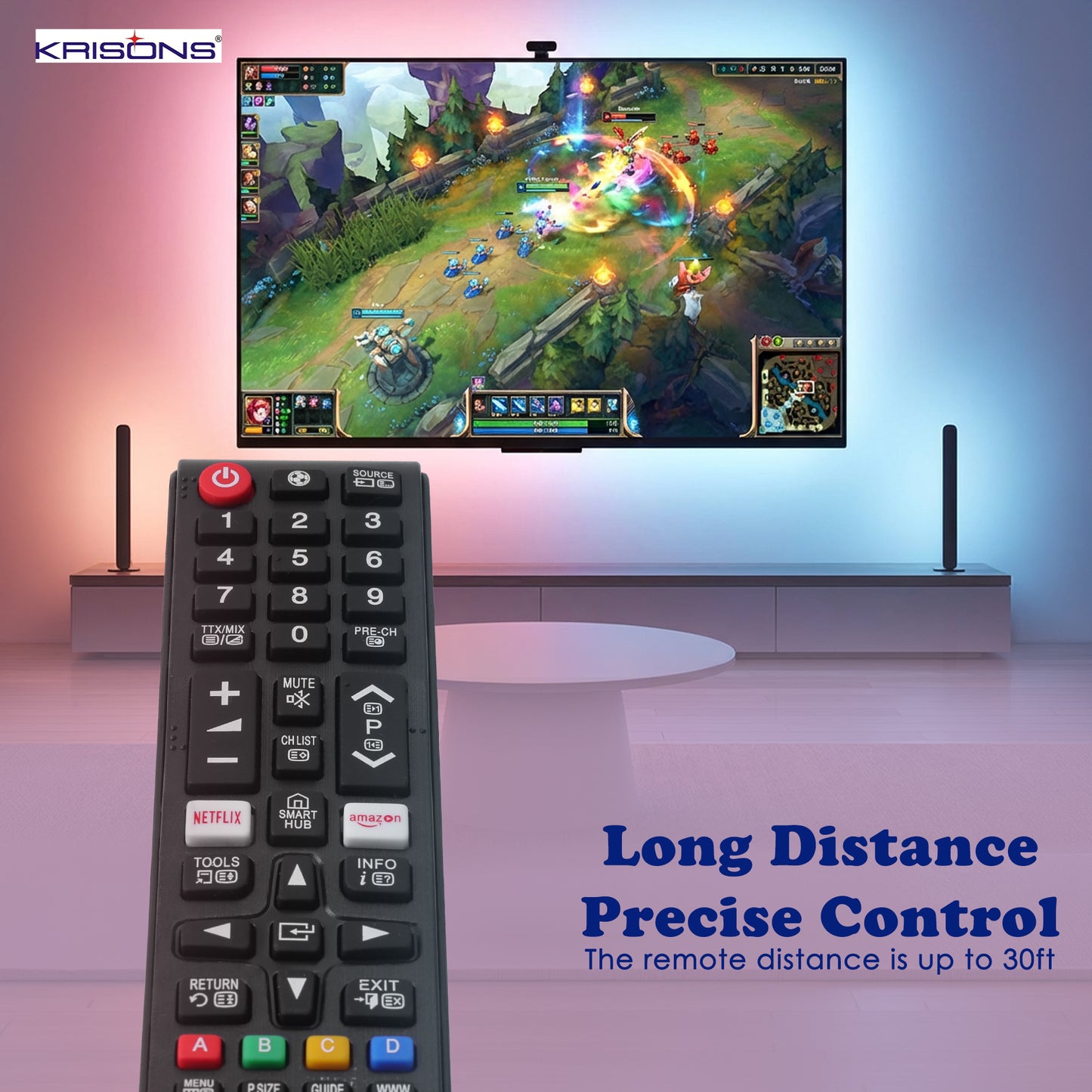 Krisons Original Universal Remote Control Compatible for All Samsung TV Compatible All Samsung LCD LED HDTV 3D Smart TVs Models