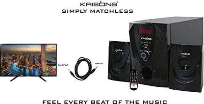 KRISONS Nexon 2.1 Home Theater | Bluetooth Supporting Home Theatre 2.1 | USB, AUX, LCD Display, Built-in FM, Recording, Remote Control 30 W Home Theatre