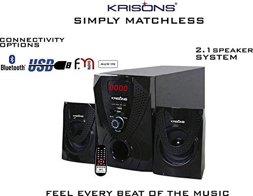 KRISONS Nexon 2.1 Home Theater | Bluetooth Supporting Home Theatre 2.1 | USB, AUX, LCD Display, Built-in FM, Recording, Remote Control 30 W Home Theatre