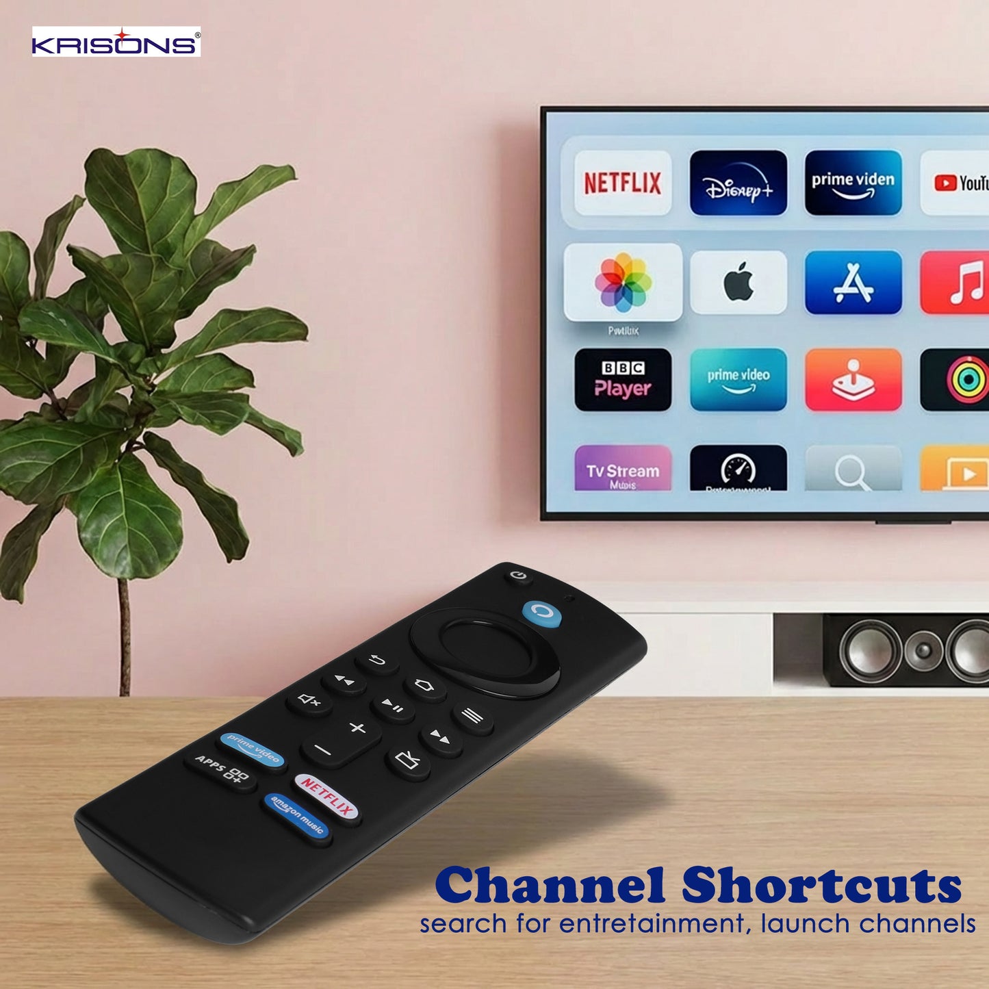 Krisons Remote Control Compatible with Amzon Alexa Voice FlRE TV Stick (3nd Generation) by Tu-DOX