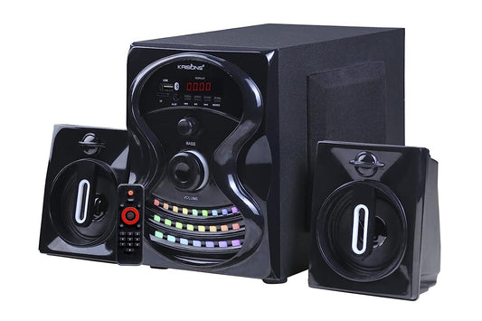 Krisons Rainbow 2.1 Home Theater | Bluetooth Supporting Home Theatre 2.1 | USB, AUX, LCD Display, Built-in FM, Recording, Remote Control 50 W Home Theatre