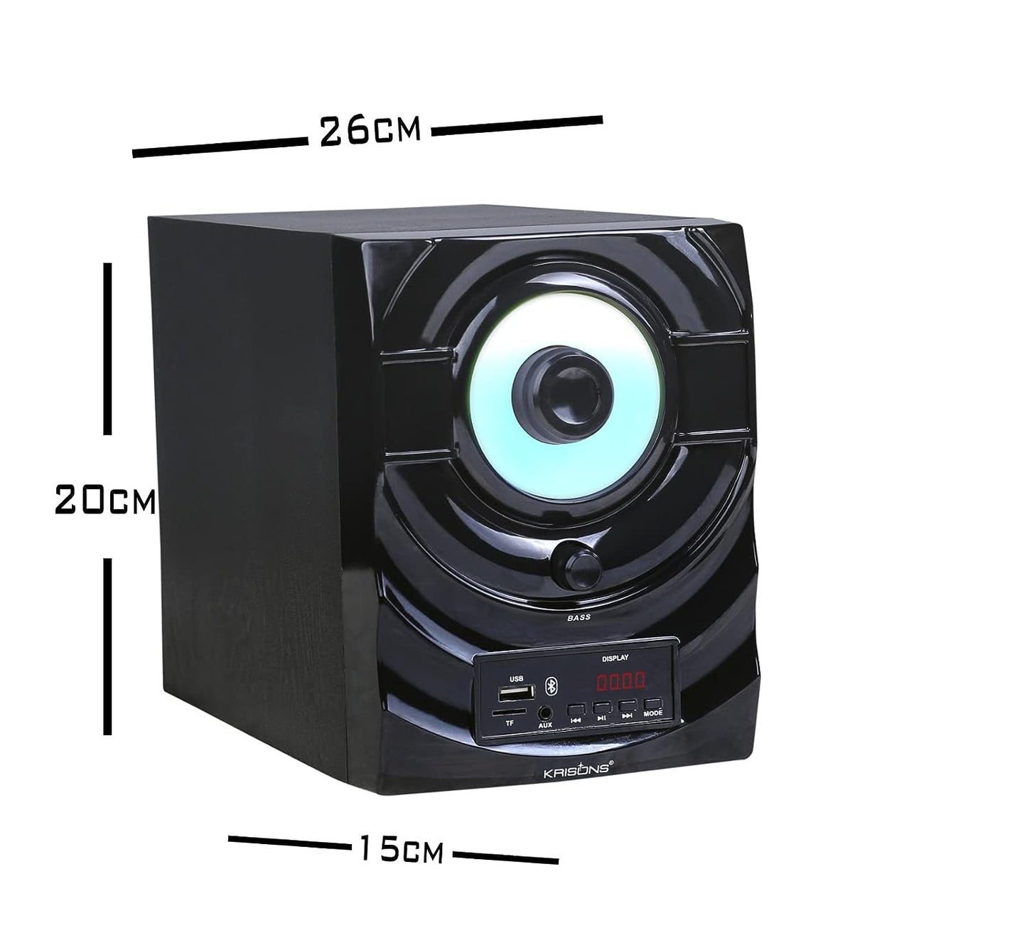 KRISONS Crown 5.1 Home Theater | Bluetooth Supporting Home Theatre 5.1 | USB, AUX, LCD Display, Built-in FM, Recording, Remote Control. 60W Home Theatre