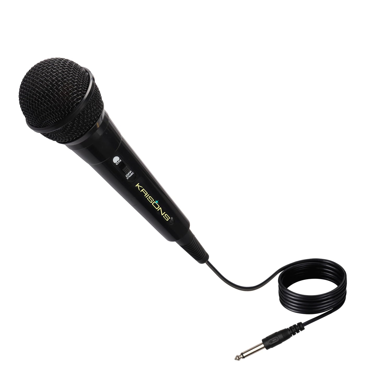 Krisons Wired Microphone, 6.3mm, High Sensitivity Dynamic Mic, Cardioid Polar Pattern, for Karaoke | Speech | Stage | Wedding, 3 Meter Cable Length