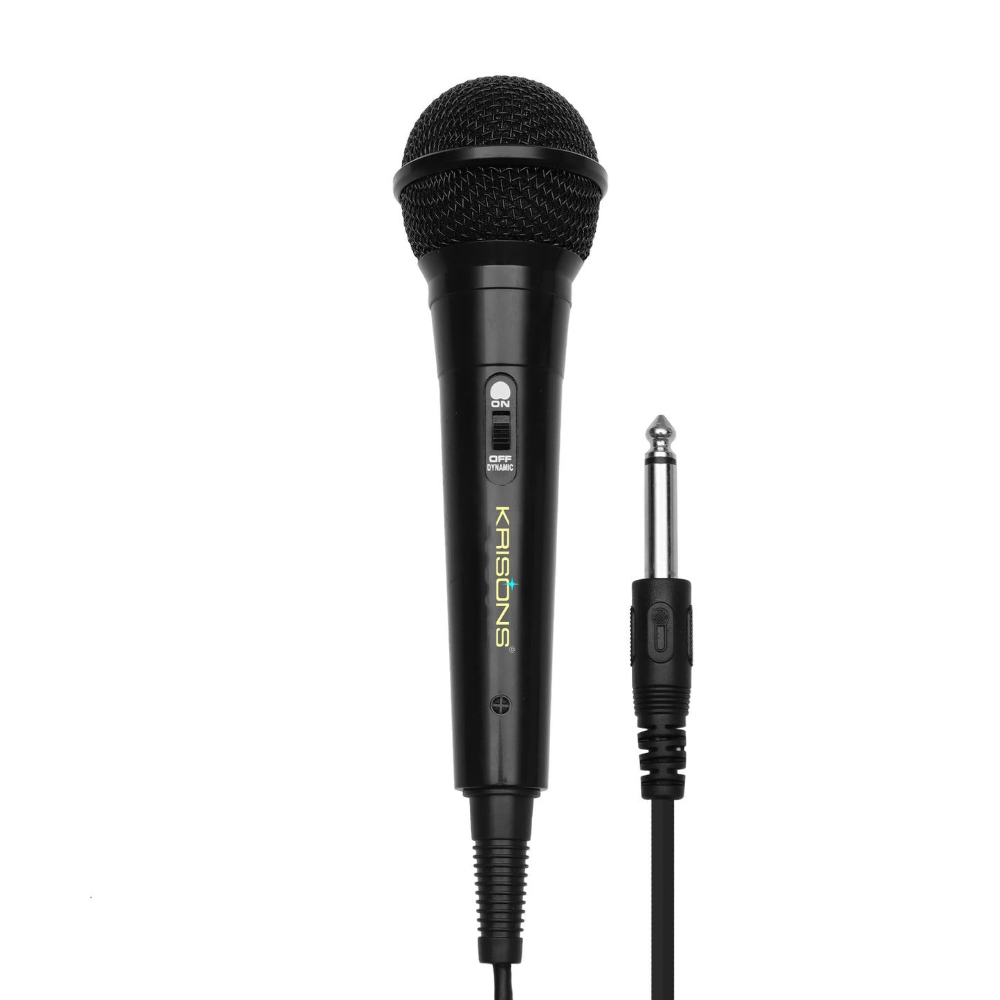 Krisons Wired Microphone, 6.3mm, High Sensitivity Dynamic Mic, Cardioid Polar Pattern, for Karaoke | Speech | Stage | Wedding, 3 Meter Cable Length