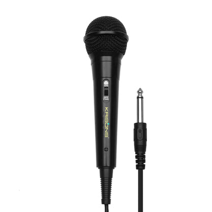 Krisons Wired Microphone, 6.3mm, High Sensitivity Dynamic Mic, Cardioid Polar Pattern, for Karaoke | Speech | Stage | Wedding, 3 Meter Cable Length