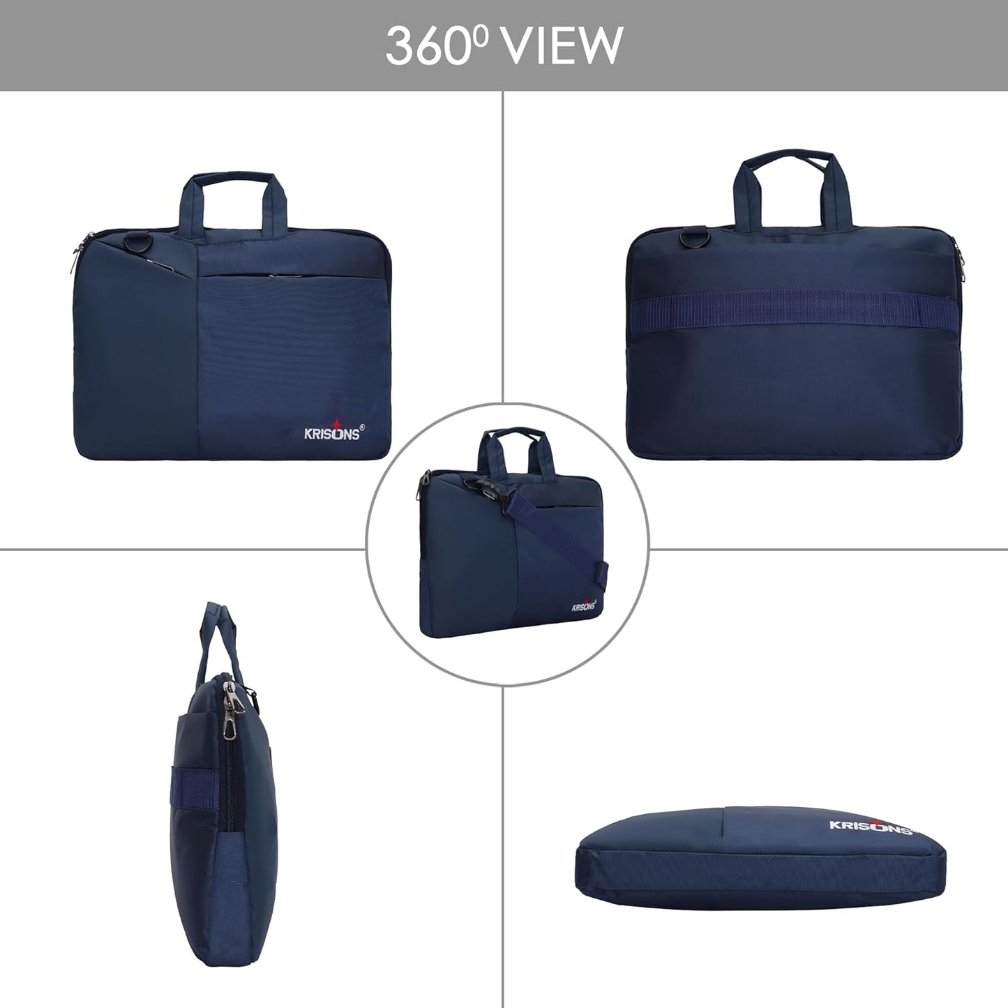 Krisons Somatic Laptop Messenger Bag with Adjustable Shoulder Strap, Padded Compartment & Storage Pockets, Water Resistence, Travel-Partner, Perfect for Laptop Upto 16" (Unisex)