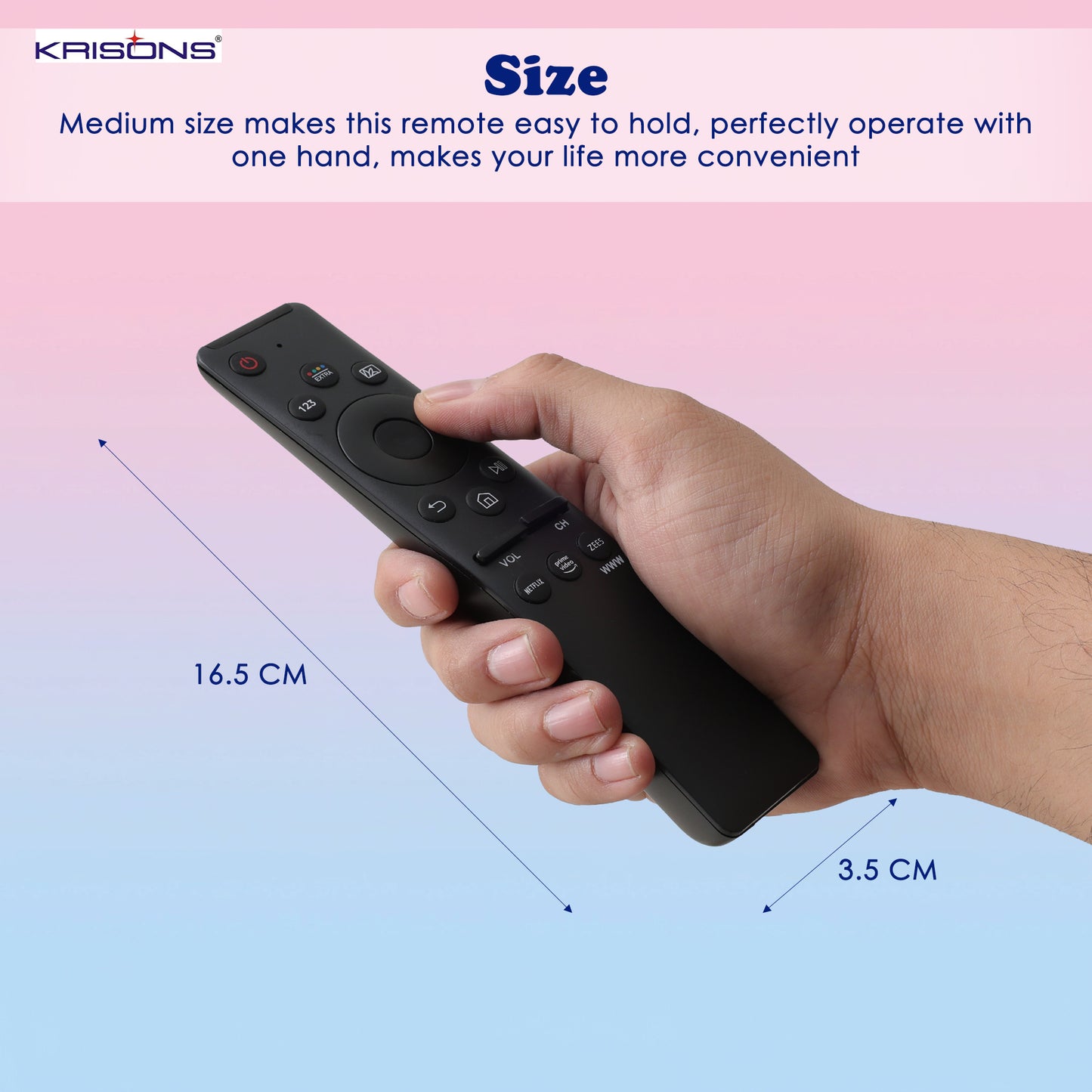 Krisons Non-Voice Remote Control Compatible for Samsung Smart 4K Ultra HD TV Replacement Remote for Samsung Original Remote for LED OLED UHD QLED & Suitable for 6 7 8 Series