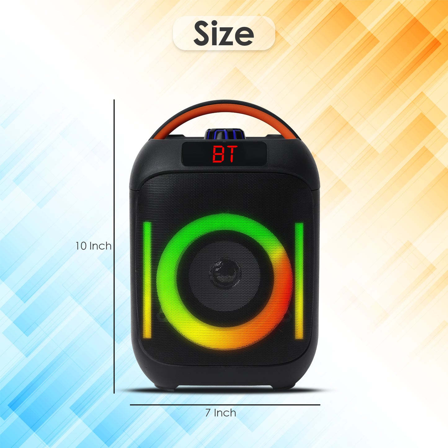 Krisons Krx-Boom Double Woofer 35W Multi-Media Bluetooth Party Speaker with Wireless Mic for Karaoke,2400 MAH Battery, Digital Display,RGB Lights, USB, SD Card, FM Radio,Auto TWS Function & Remote