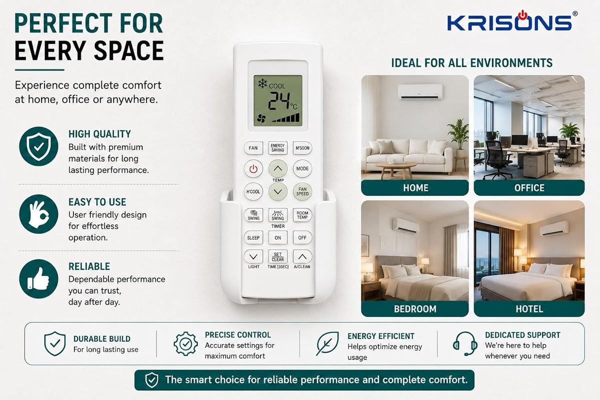 Krisons Original Universal Air Conditioner Remote Compatible for LG AC Remote Control for Window with1 1.5 2 Ton Remote Control