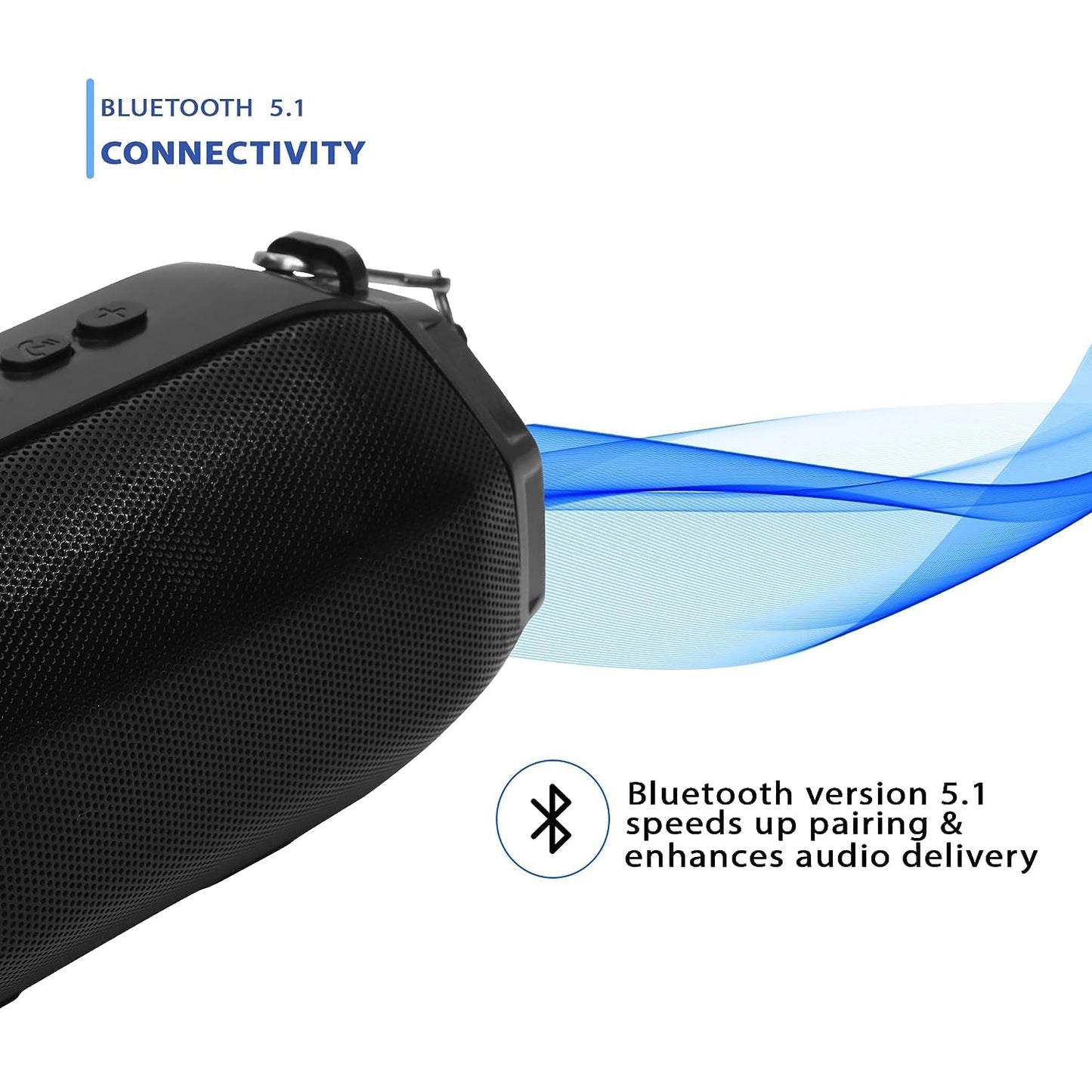 Krisons QUBE Bluetooth Speaker 10W Multi-Media Bluetooth Party Speaker with RGB Lights, USB, SD Card and FM Radio Black