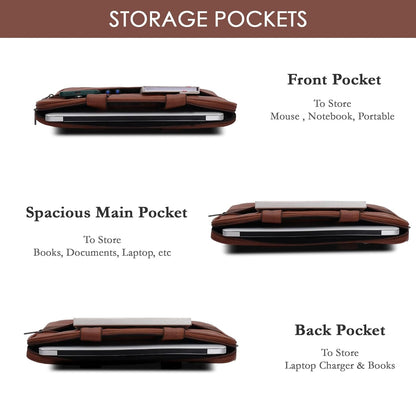 Krisons Golddust Laptop Messenger Bag with Adjustable Shoulder Strap, Padded Compartment & Storage Pockets, Water Resistance, Travel-Partner, Perfect For Laptop Upto 16" (Unisex)