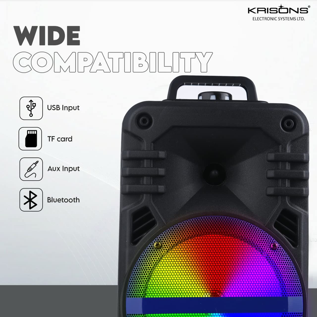 Krisons Buddy with FM,USB,Aux and Bluetooth with Free Wired Mic 30 W Bluetooth Tower Speaker