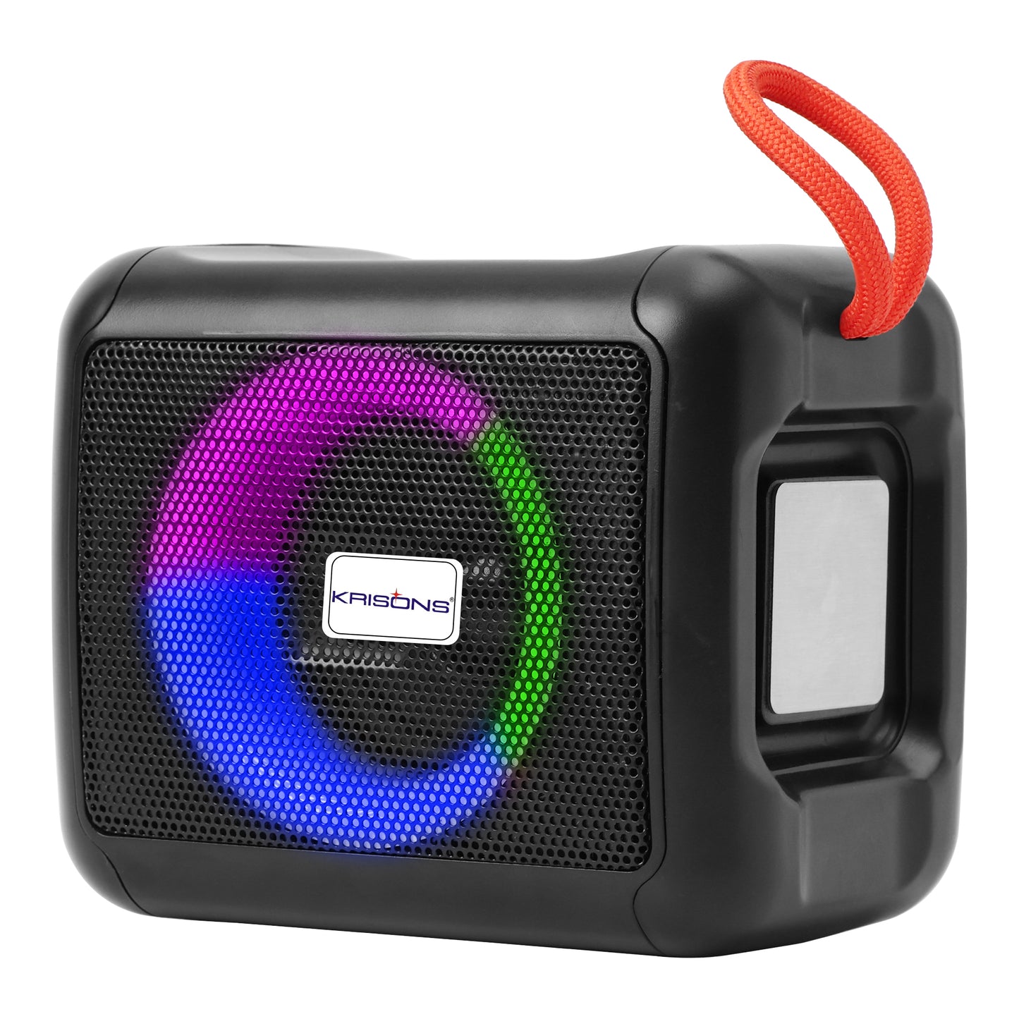 Krisons Bullet Bluetooth Speaker 10W Multi-Media Bluetooth Party Speaker with RGB Lights, USB, SD Card - Black
