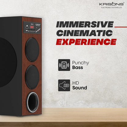 Krisons Thunder Speaker, Multimedia Home Theatre, Floor Standing Speaker, LED Display with Bluetooth, FM, USB, Micro SD Card, AUX Connectivity