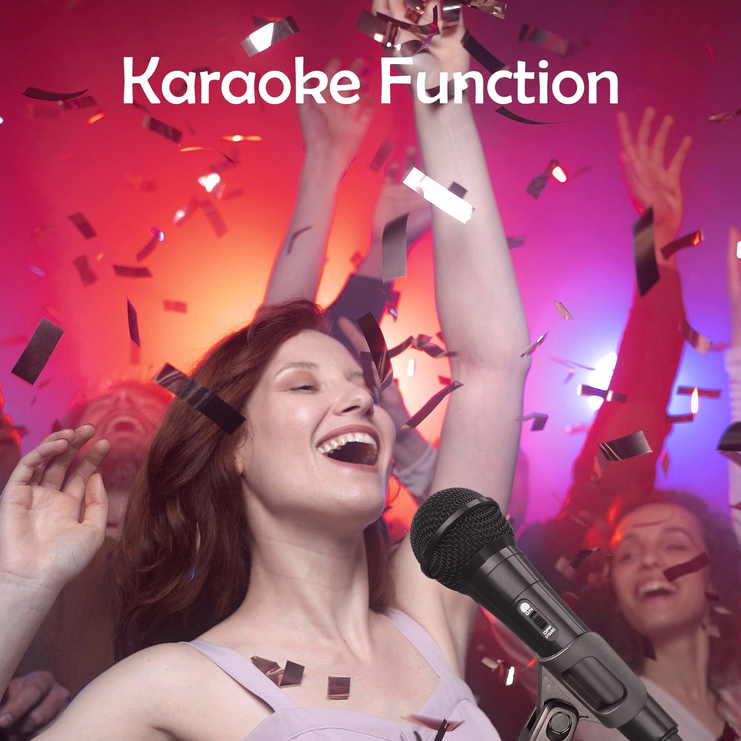 Krisons Wired Microphone, 6.3mm, High Sensitivity Dynamic Mic, Cardioid Polar Pattern, for Karaoke | Speech | Stage | Wedding, 3 Meter Cable Length