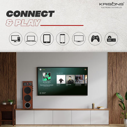 Krisons Thunder Speaker, Multimedia Home Theatre, Floor Standing Speaker, LED Display with Bluetooth, FM, USB, Micro SD Card, AUX Connectivity