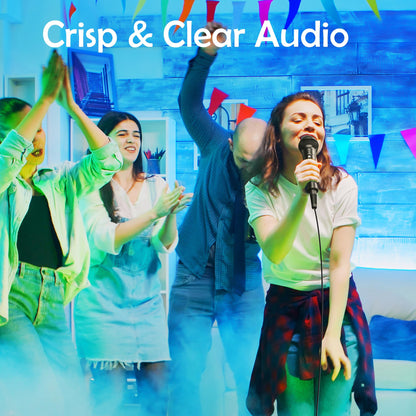 Krisons Wired Microphone, 6.3mm, High Sensitivity Dynamic Mic, Cardioid Polar Pattern, for Karaoke | Speech | Stage | Wedding, 3 Meter Cable Length