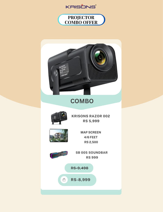 Combo - 4 - RAZOR 002 PROJECTOR + MAP SCREEN + SBOO5 SOUNDBAR