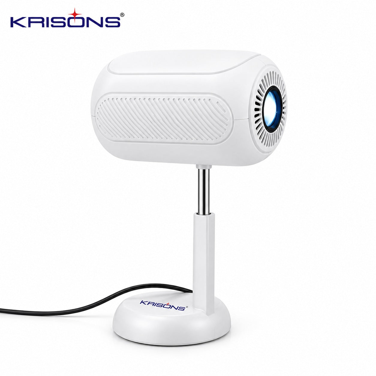 Krisons Razor 004 Smart Projector|1080P Native |4K HD Support|Upto14000 Lumens|Wi-Fi 6/BT5.4|Android 13|Auto 4D Focus/Keystone |Primevideo,Hotstar,Netflix (White)
