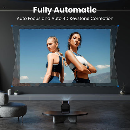 Krisons Razor-004 Smart Projector|1080P Native |4K HD Short Throw|Bluetooth Remote|Upto18000 Lumens|Wi-Fi 6/BT5.4|Android 13| Auto Focus/Keystone |Primevideo,Hotstar,NetfliX|HDMI, USB,Screen Mirroring