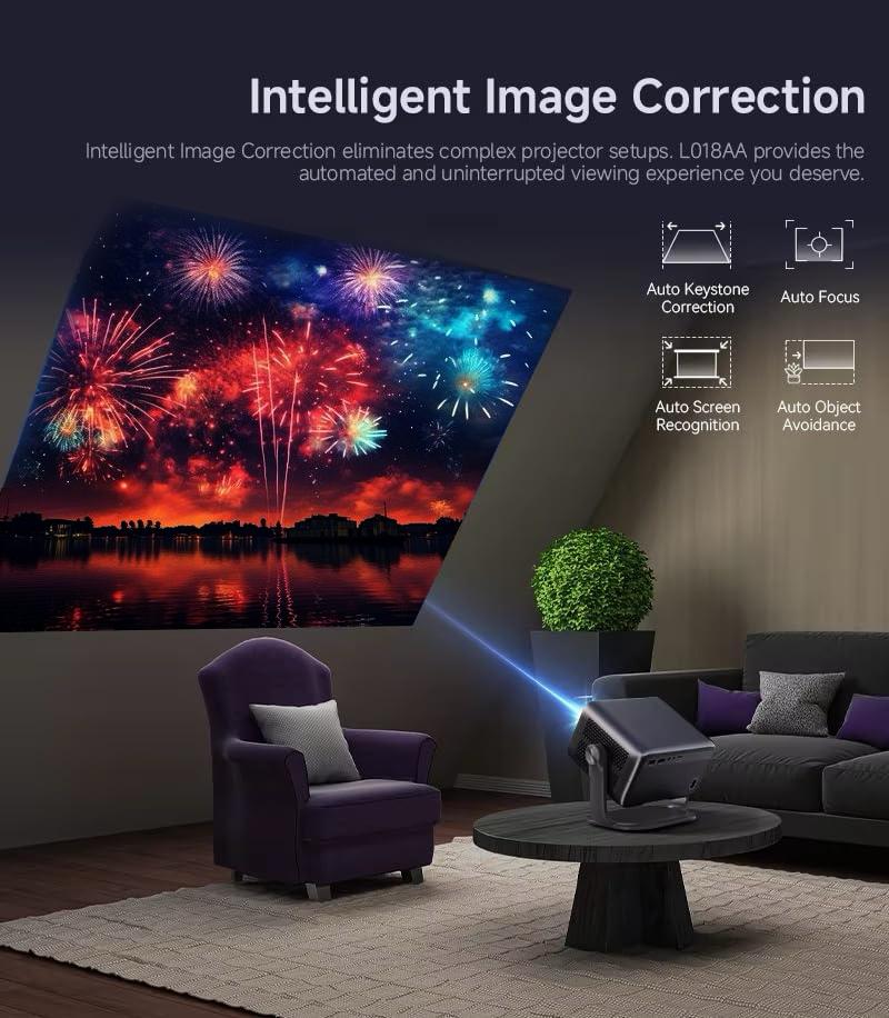 Krisons Razor-006 Smart LED Projector | Certified Android 13 Projector 1080p Native 18000 Lumens, Fully Automatic, Dolby,4k HDR, HDMI ARC & CEC, 2.4G & 5G WiFi & 5.2 BT, 3D Support | Upgraded