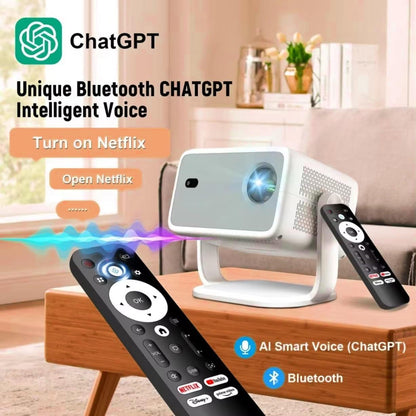 KRISONS-ZYTEL 001 Smart Projector|1080P Native |4K HD Licensed Netflix/Google|Bluetooth Voice Remote|Upto14000 Lumens|Wi-Fi 6/BT5.4|Android|Auto Focus/Keystone with Free 20W Sound Bar