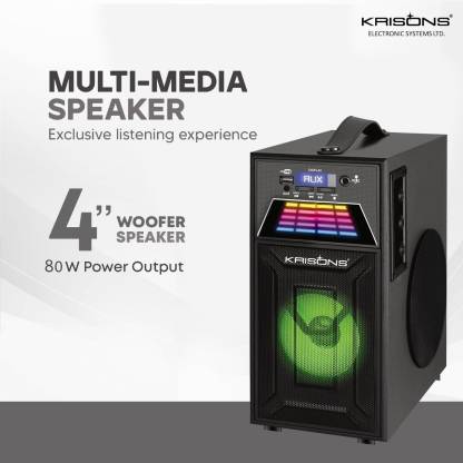 KRISONS Ks-22 with FREE Wired Mic, FM, USB ,AUX IN 100 W Bluetooth Home Theatre  (Black, 2.0 Channel)